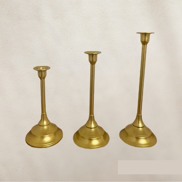 Other - NWT Gold Beveled Candle Holders (3)